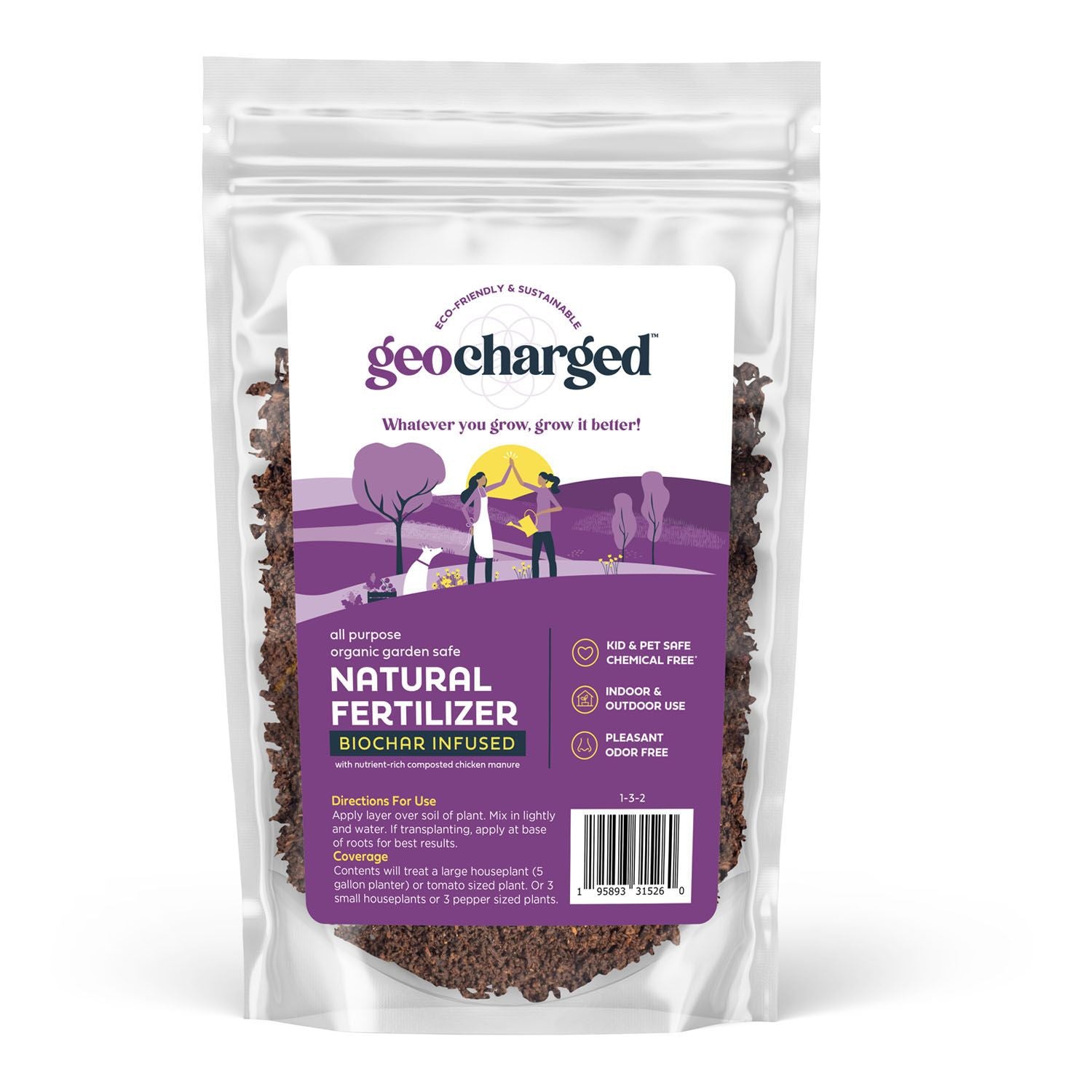 organic plant fertilizer for indoor plants Geocharged Organic Fertilizer Biochar Plus Chicken Manure Indoor and O